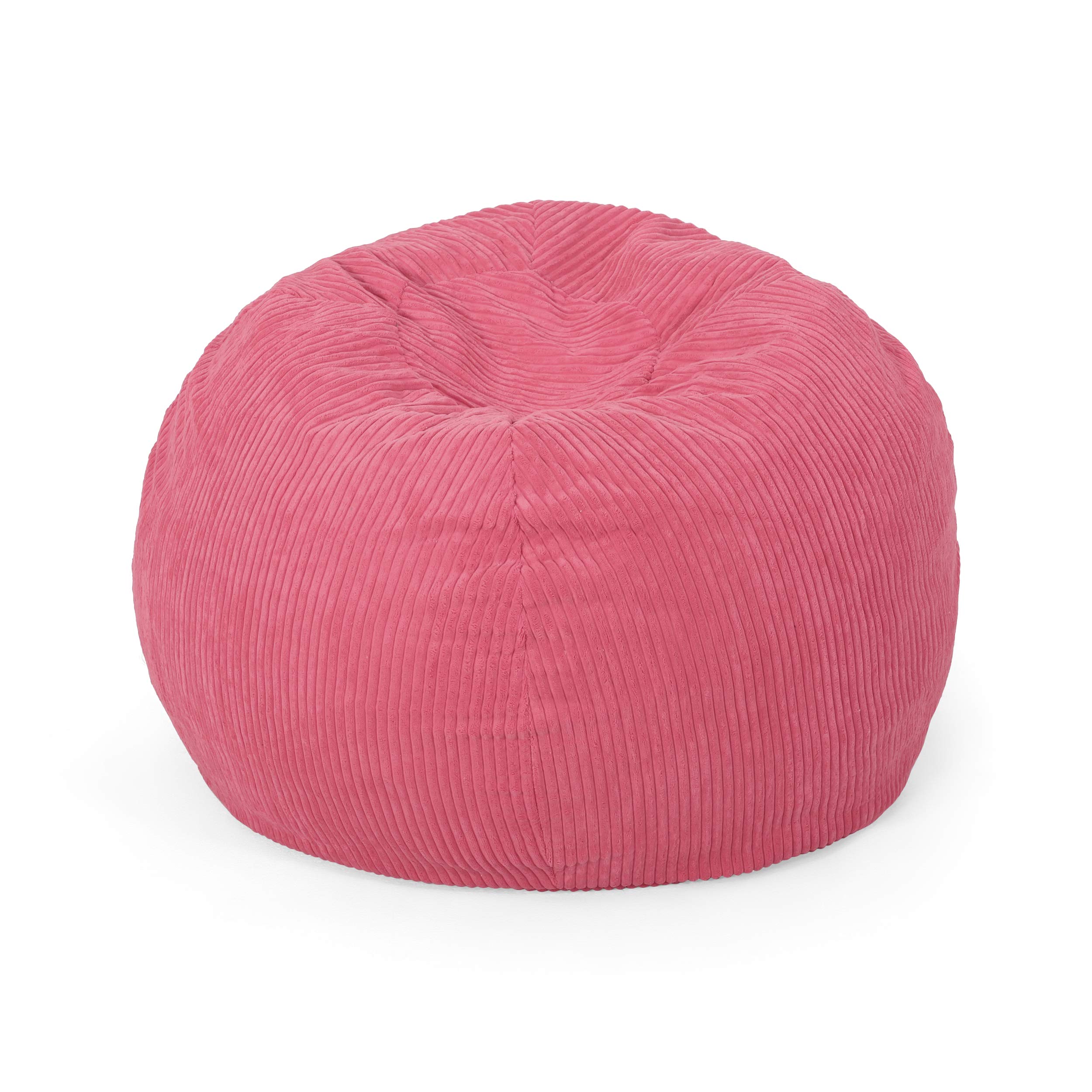 Christopher Knight Home Samantha 3 Foot Beanbag Chair - Soft Pink Rose Color for Kids & Teens - Perfect for Bedroom, Dorm, Game Room & Lounge Relaxation