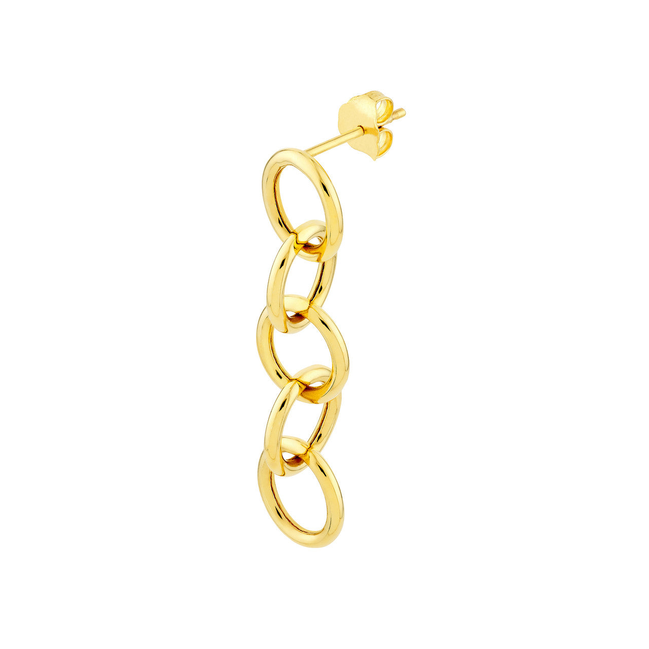 14K Yellow Gold Round Link Endless Dangle Earrings for Women - Elegant & Timeless Jewelry for Parties, Weddings & Everyday Wear