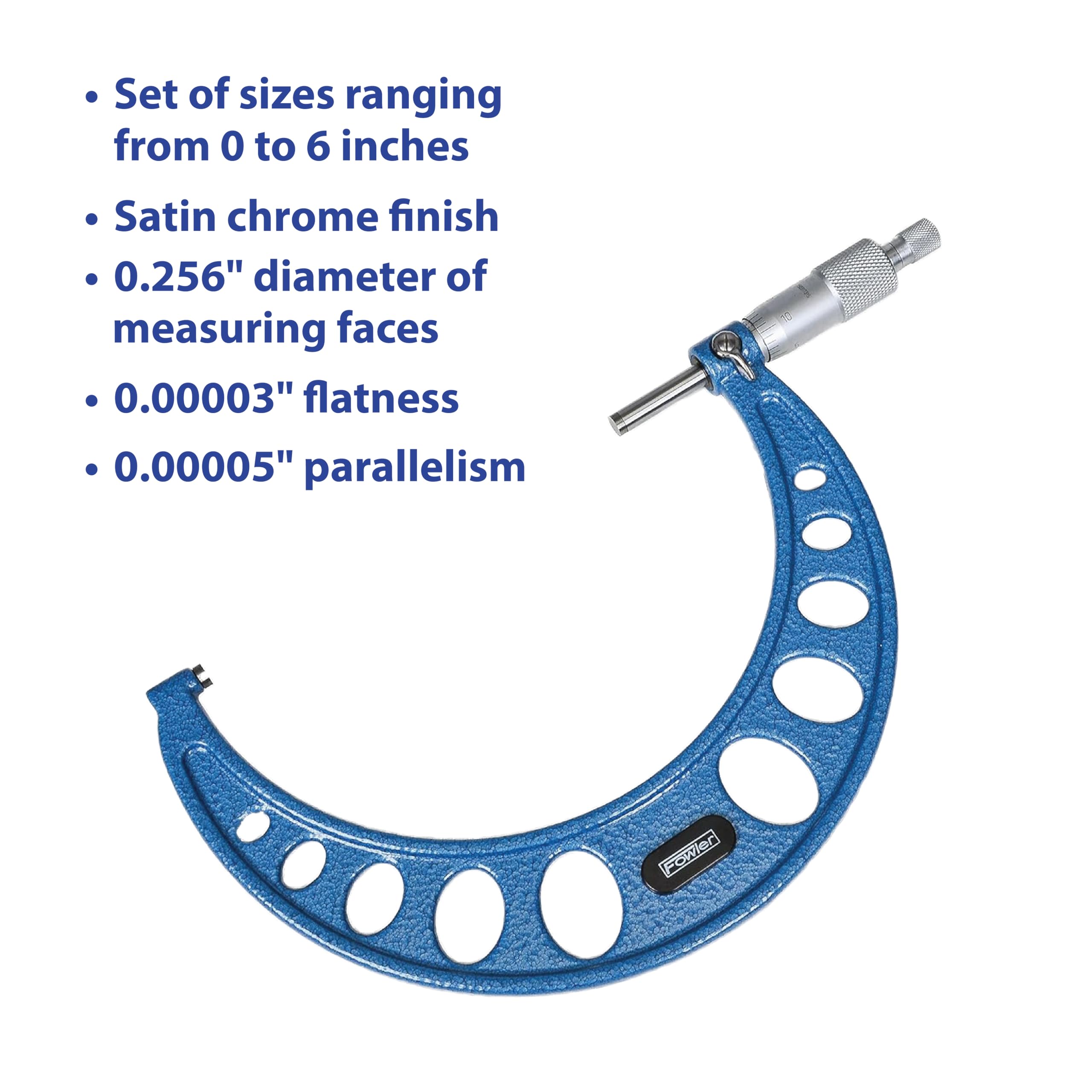 Fowler 52-215-006-1 Professional Outside Micrometer Set 0-6 Inch - Precision Measuring Tools for Metalworking, Machining & Engineering - Workshop, Industrial & DIY Use