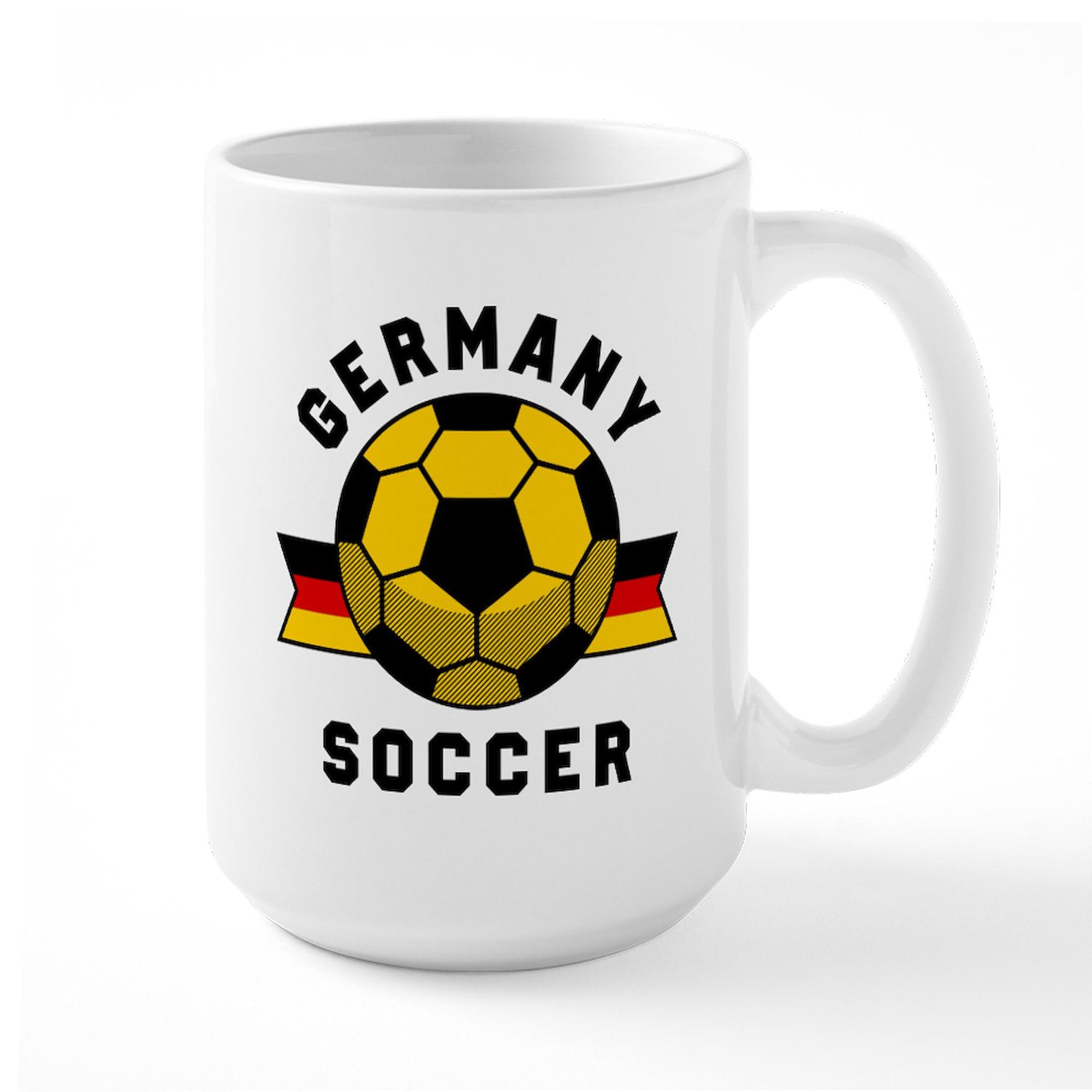 Germany Soccer Fan Mug - 15 oz (444 ml) Ceramic Coffee Cup with Handle - Perfect for Home, Office & Gifts for Soccer Lovers