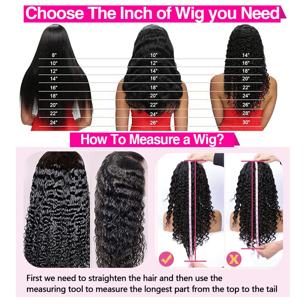 CHEETAHBEAUTY 13x6 HD Transparent Lace Front Wig - 100% Brazilian Human Hair Deep Wave 10A Grade - Pre Plucked with Baby Hair, 250% Density, 16 Inch Natural Black - Perfect for Daily Wear, Parties & Special Occasions for Black Women
