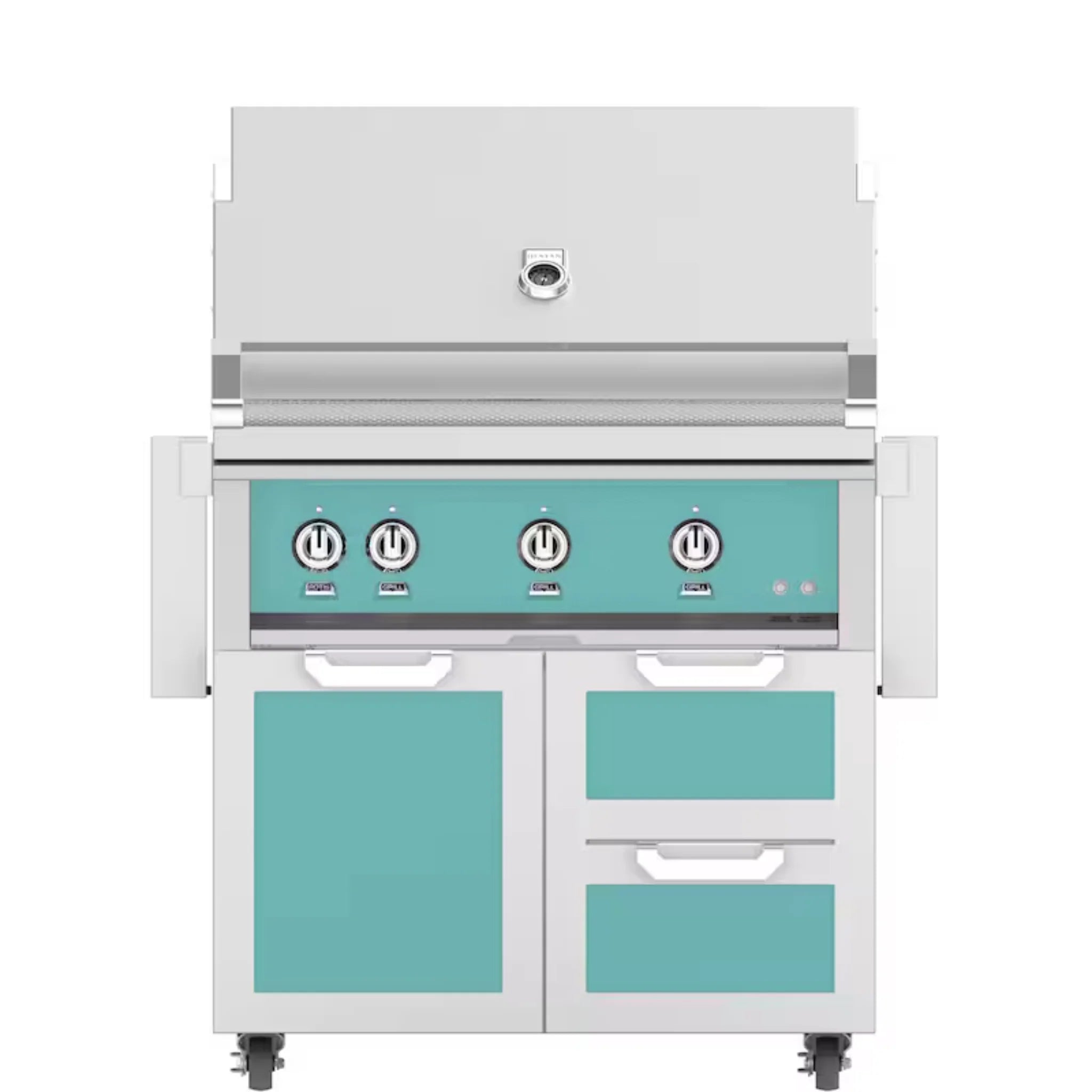 Hestan 36-Inch Freestanding Outdoor Gas Grill with Door & Double Storage Drawers - GBR36 GCR36 - Perfect for Backyard BBQs, Patio Cooking, and Outdoor Entertaining