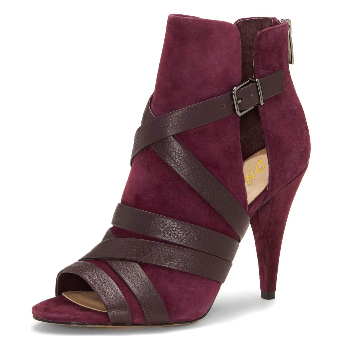 YDN Women's Peep Toe Cone High Heel Booties - Stylish Cutout Buckle Pumps for Party & Evening Dress | Perfect for Night Out, Club, Wedding & Special Occasions