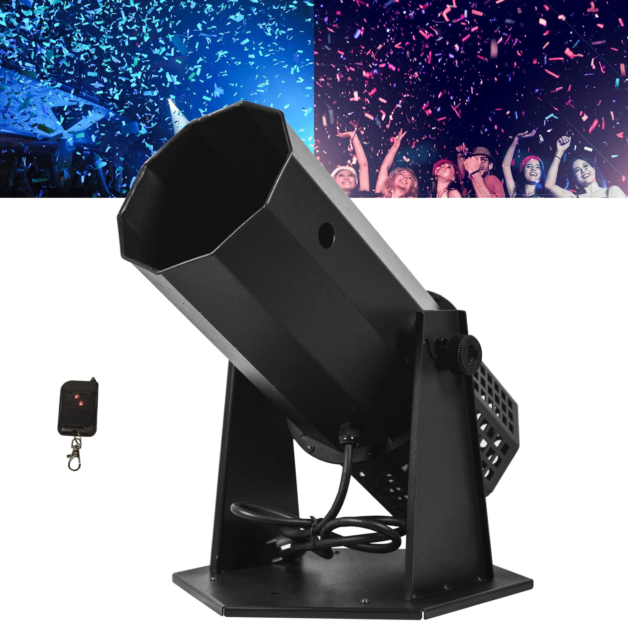 1500W Professional Confetti Cannon Machine - Electric Confetti Blaster with Wireless Remote & Tubes for Weddings, Parties, Concerts, Clubs & Special Events | Indoor & Outdoor Celebration Decorations