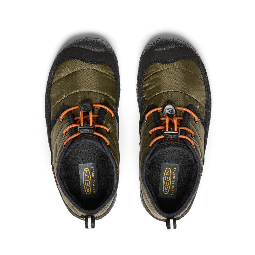 Big Kids' Howser II Waterproof Chukka Boots - Dark Olive/Gold Flame | Waterproof Hiking & Outdoor Adventure Shoes for Boys & Girls