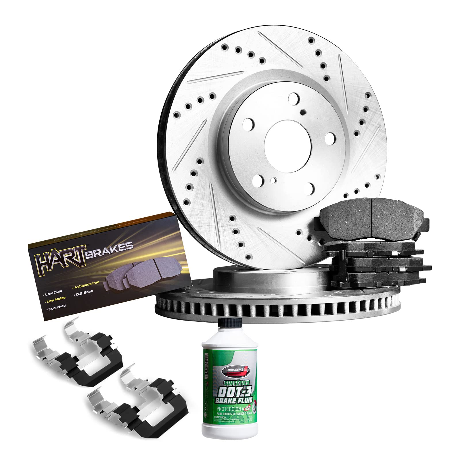 Hart PHC1.20011.43 Front Brake Kit - Semi-Metallic Brake Pads & Rotors with Hardware | High-Performance Braking System for Cars, Trucks & SUVs | Perfect for Daily Commuting, Highway Driving & Heavy Loads