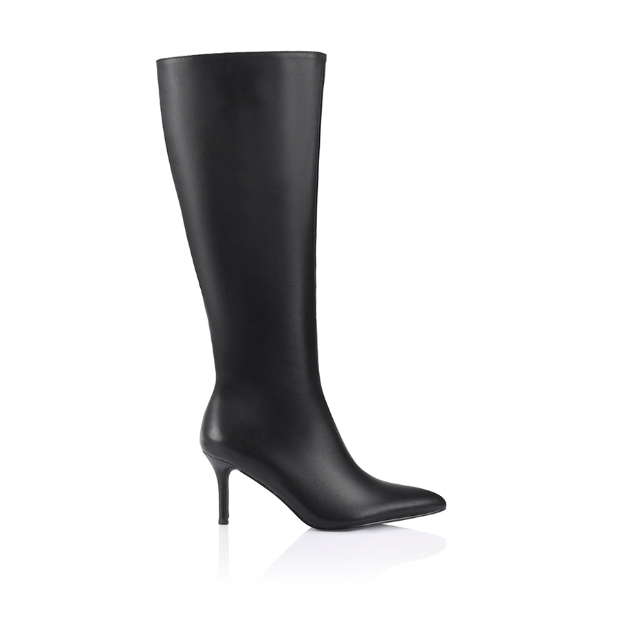 Bessie Women's Tall Boots - Black Leather Knee High Boots for Fall & Winter | Stylish & Comfortable Riding Boots for Casual Outfits & Office Wear