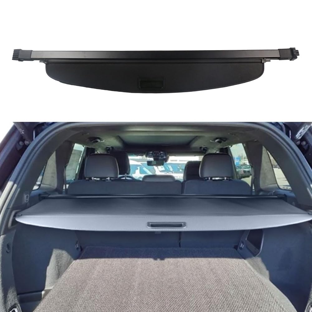 Black Cargo Cover for 2022-2025 Jeep Grand Cherokee 4XE (2 Row) - Waterproof Rear Trunk Shade & Luggage Security Protector - Perfect for Road Trips, Camping, and Outdoor Adventures