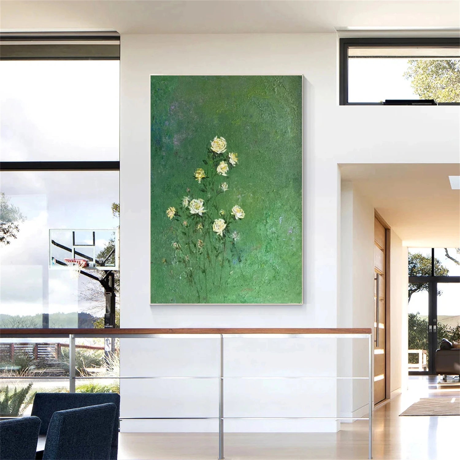 Flower and Tree Painting #FT 204 - Handmade Canvas Wall Art for Home & Office Decor - Perfect for Living Room, Bedroom, or Gift