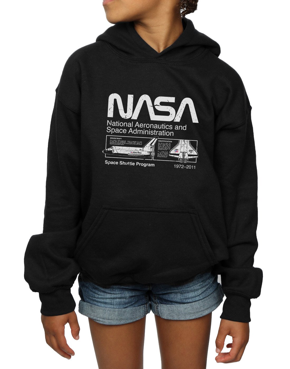 NASA Girls Classic Space Shuttle Hoodie - Astronaut Inspired Pullover Sweatshirt for Kids | Perfect for School, Outer Space Themed Parties & STEM Events