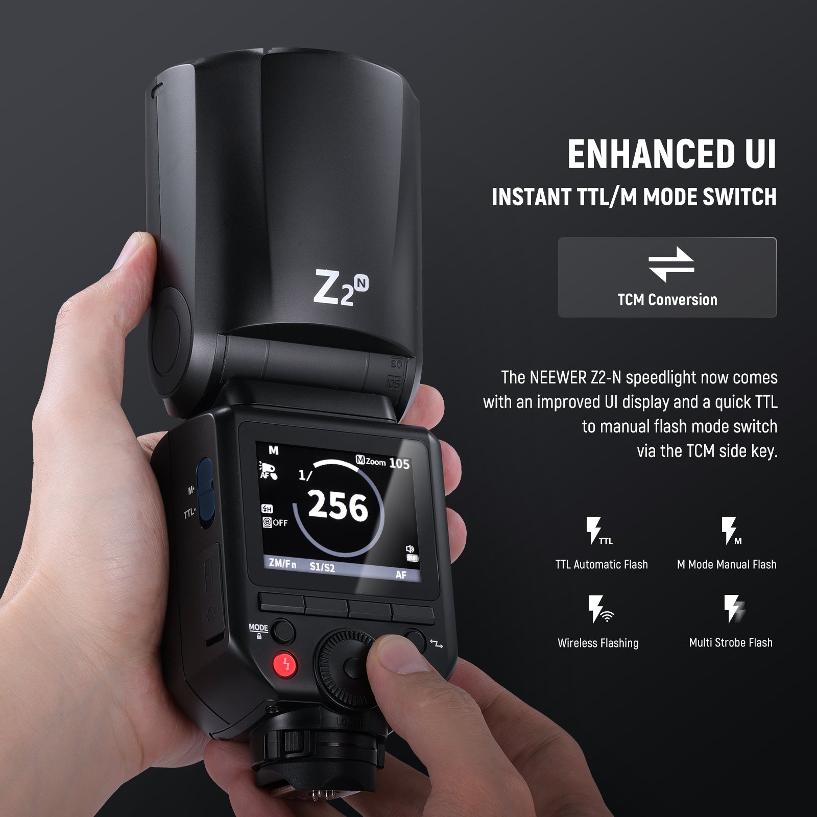 NEEWER Z2 N TTL Round Head Flash Speedlite for Nikon DSLR Cameras - Perfect for Portrait, Wedding, and Event Photography