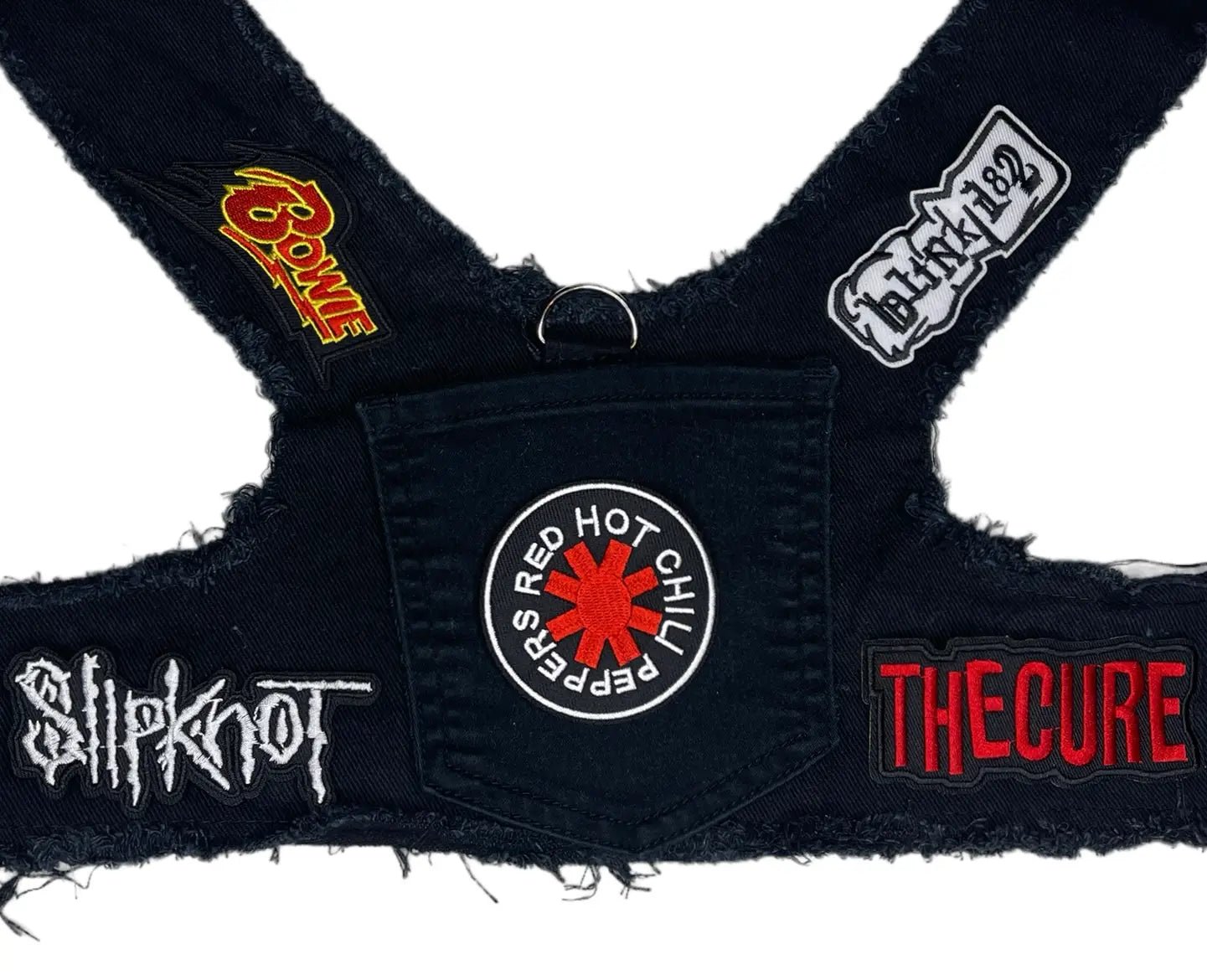 Vintage Black Upcycled Denim Rocker Harness - Punk Style Waist Belt for Concerts & Music Festivals | Inspired by Red Hot Chili Peppers
