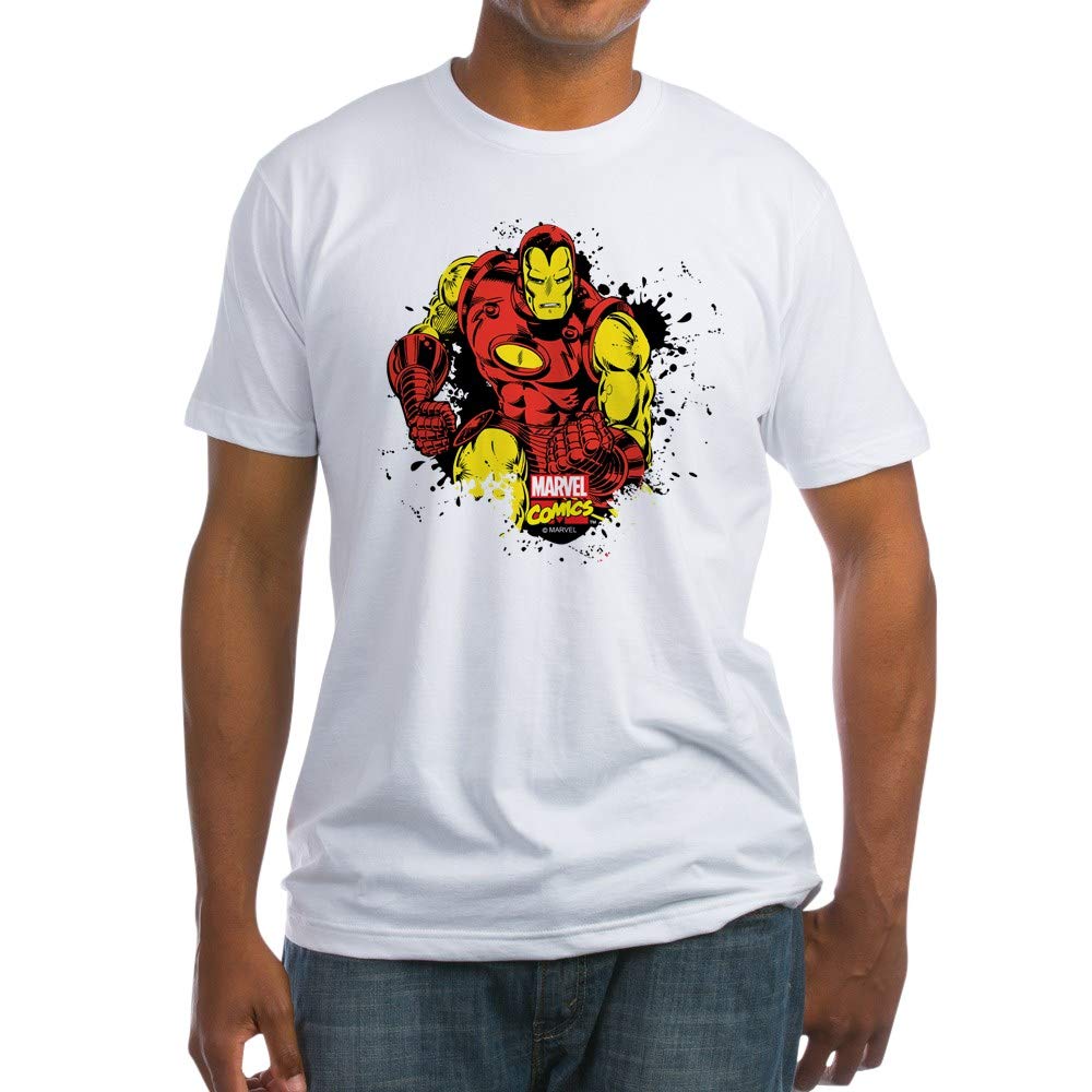 Iron Man Paint Splatter Graphic Fitted T-Shirt for Men - Superhero Marvel Comic Inspired Tee | Perfect for Cosplay, Comic Con & Casual Wear