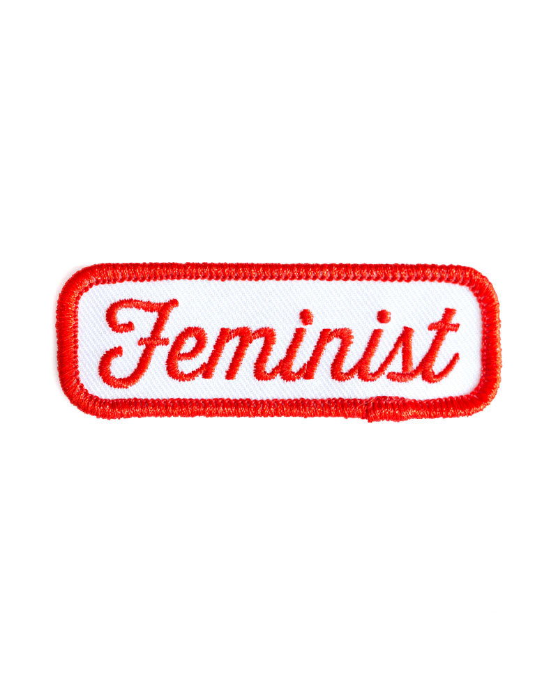 Feminist Embroidered Iron-On Patch - Red Women's Rights Badge for Jackets, Bags & DIY Crafts | Empowerment & Activism Accessory