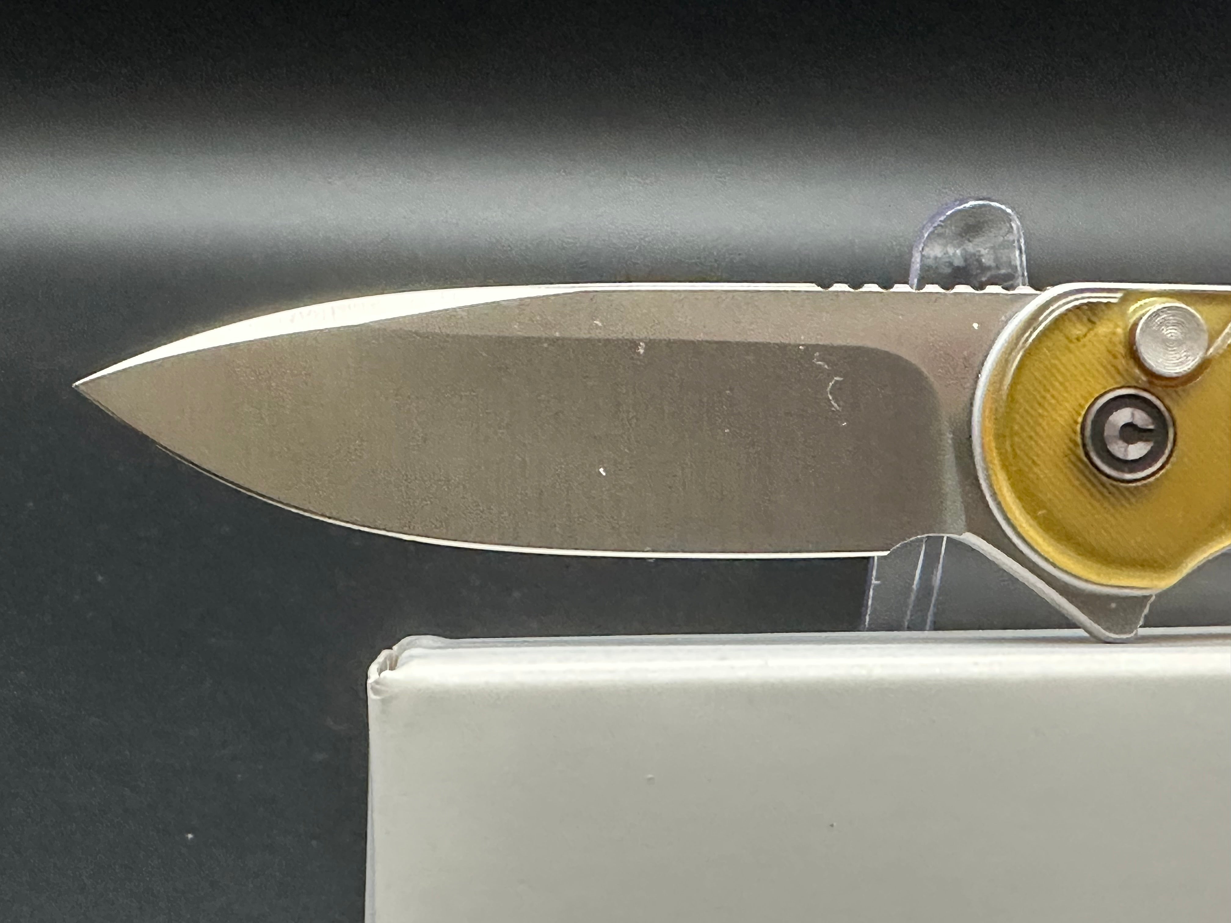 CIVIVI Button Lock Elementum II Folding Knife - Polished Ultem Handle, Nitro-V Steel Blade, Drop Point Plain Edge, Satin Finish - EDC, Outdoor, Camping, Survival Gear
