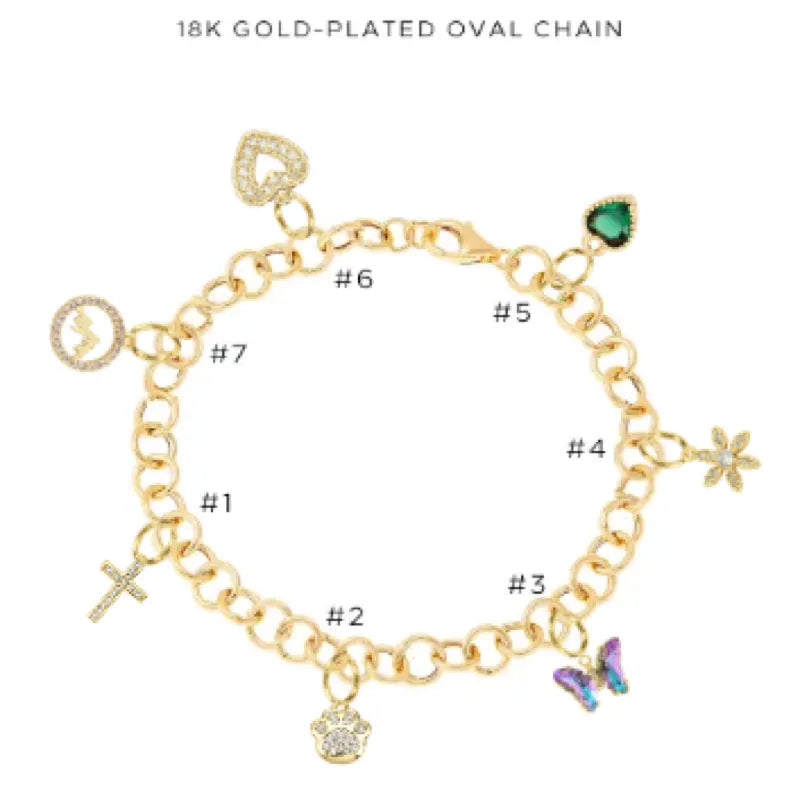 Elegant Charm Bracelet with Assorted Charms - Perfect for Gifts, Parties & Everyday Wear | $46.00