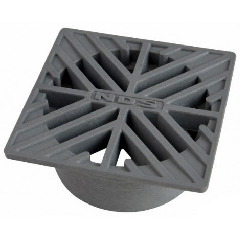 6 Inch Square NDS Grate in Grey - Perfect for Drainage Systems, Landscaping, and Yard Projects