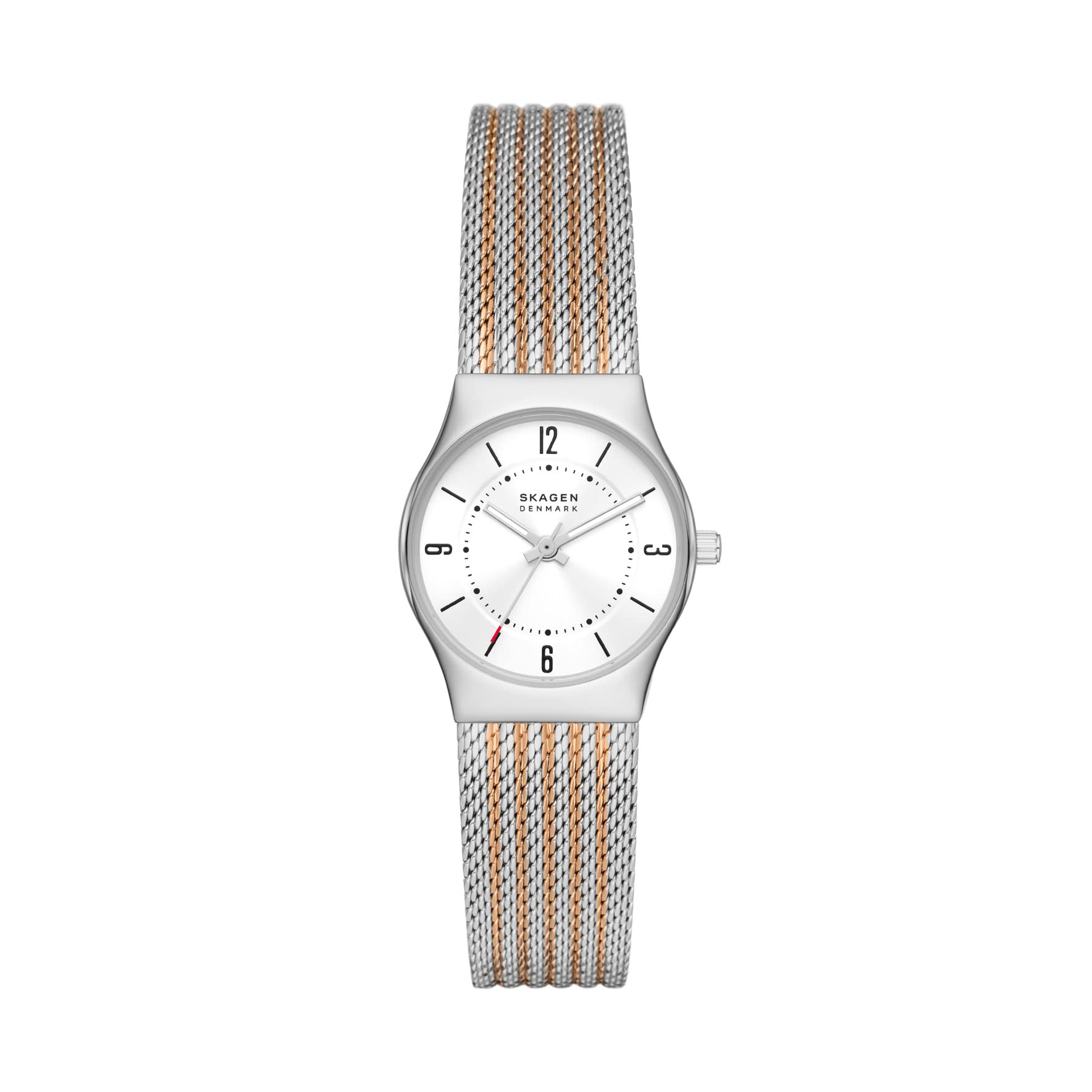 Skagen Women's Grenen Lille Three-Hand Date Watch - Stainless Steel Mesh or Genuine Leather Band - Elegant Minimalist Watch for Work, Date Night & Everyday Wear