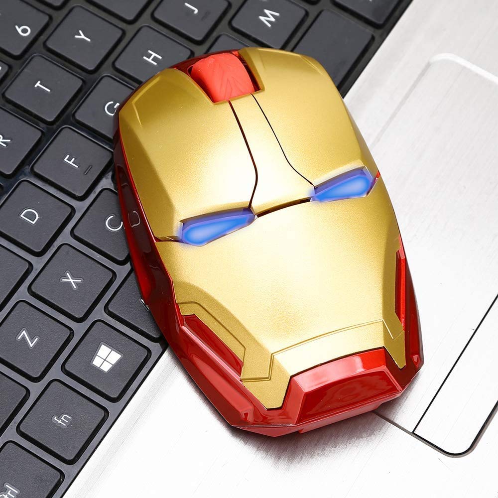 Mikayoo Ergonomic Wireless Mouse - Iron Man Design, 2.4G Portable Mouse with USB Nano Receiver for PC, Laptop, MacBook, Long Range up to 50 ft, Ideal for Office, Gaming, and Travel