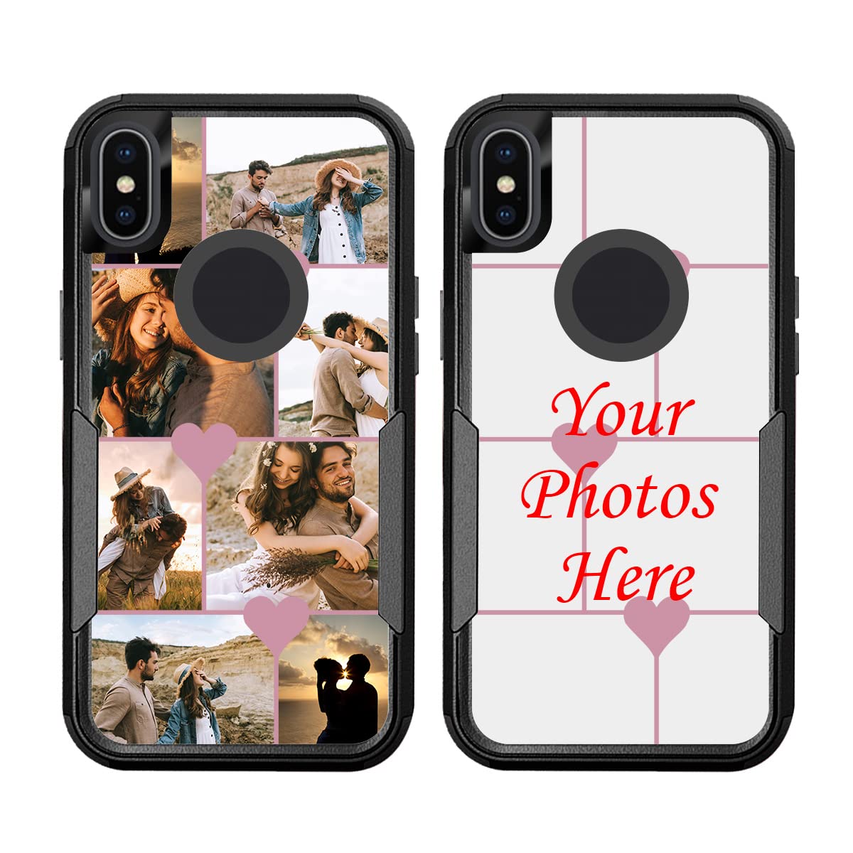 Custom iPhone Xs Max Shockproof Phone Case - Scratch-Resistant Protective Cover with Multi-Photo Collage | Personalized Gift for Birthday, Christmas (Black) | Perfect for Travel, Work & Everyday Protection