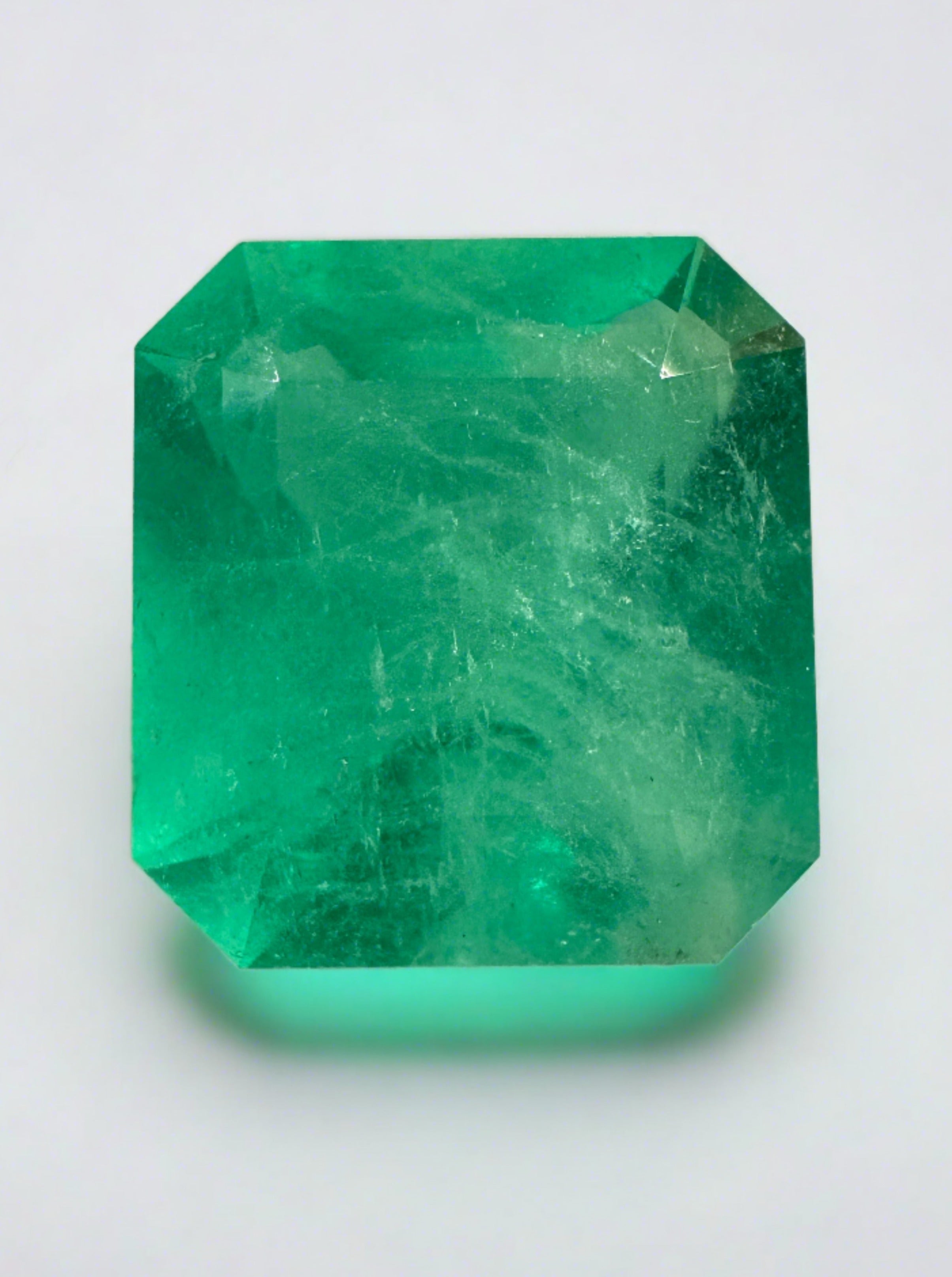 12.09 Carat Colombian Emerald Loose Gemstone - 15x14mm Emerald Cut for Jewelry Making, Engagement Rings & Luxury Gifts