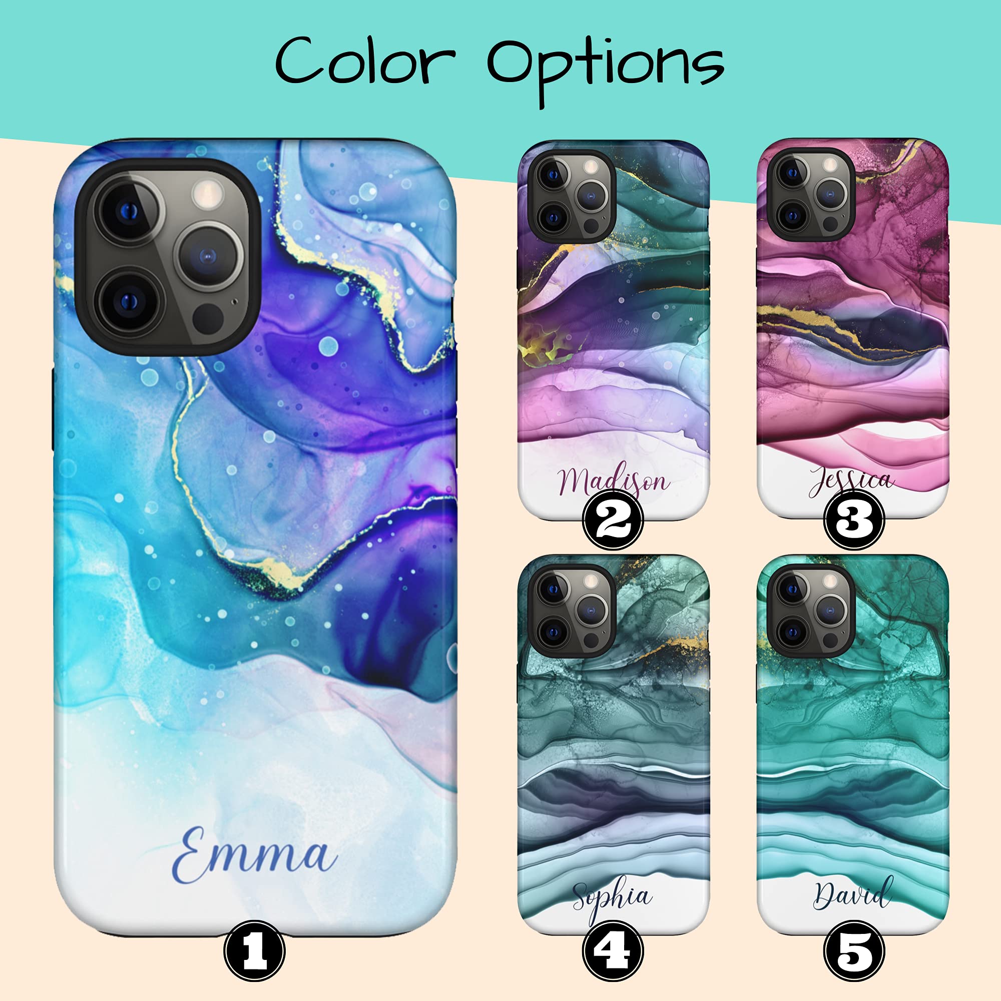 Custom Engraved Marble Phone Case - Personalized Name Abstract Design for iPhone 16 Plus/15 Pro Max/14/13 Mini/12/11/X/XS Max/XR/7/8 - Durable Protective Cover - Perfect Gift for Birthday, Anniversary & Daily Use