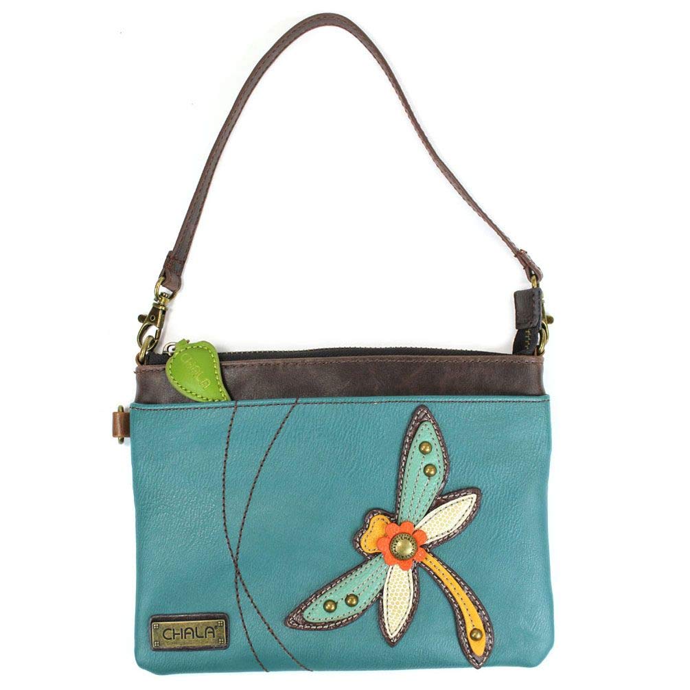 Chala Mini Crossbody Bag - Dragonfly Turquoise Leather Purse for Women | Stylish & Compact Handbag for Everyday Use, Travel, and Casual Outings