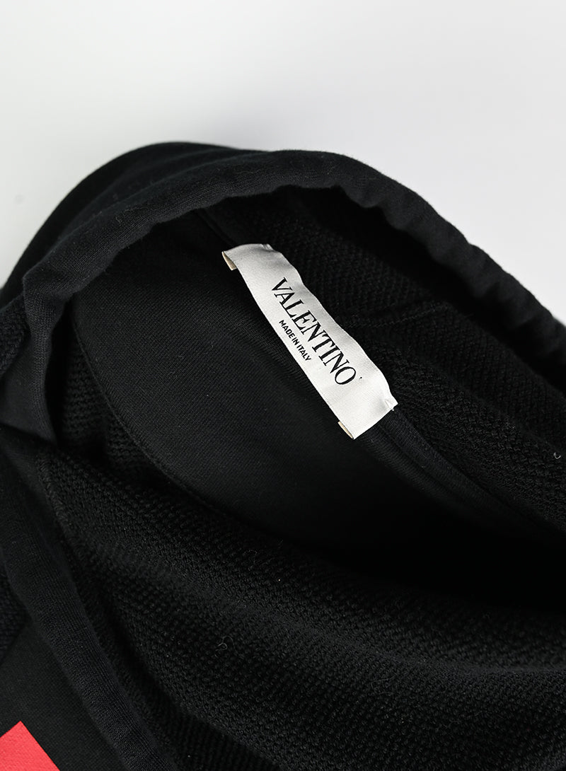 Valentino Black Hoodie with Oversized Logo - Size M | Stylish & Comfortable for Casual Wear & Street Fashion