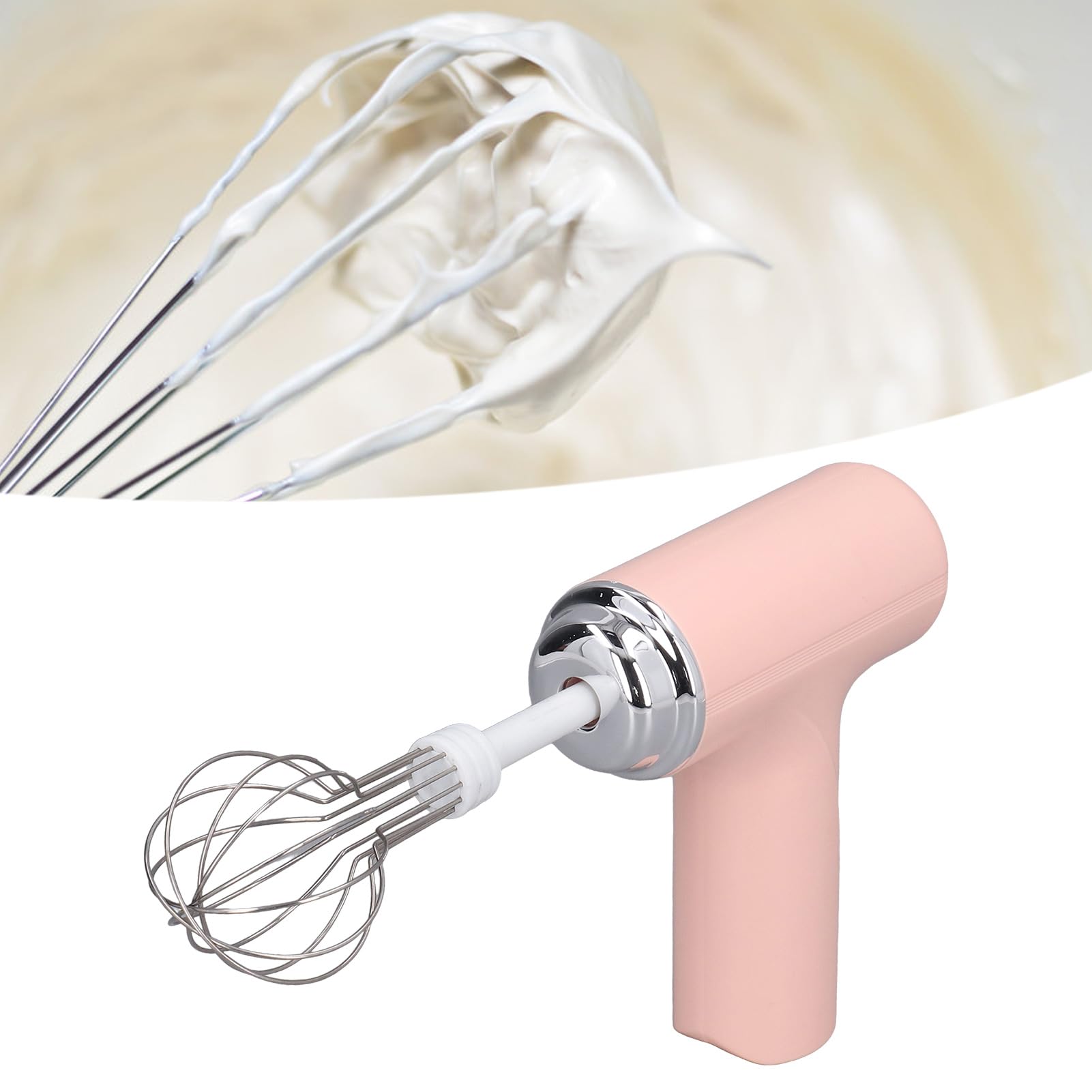 Luqeeg Cordless Electric Hand Mixer - 3-Speed Handheld Egg Beater & Whisk for Baking, Cooking & Mixing - Perfect for Dough, Eggs, Batter, Cream, Cappuccino & Matcha - Ideal for Home Kitchen & Professional Use