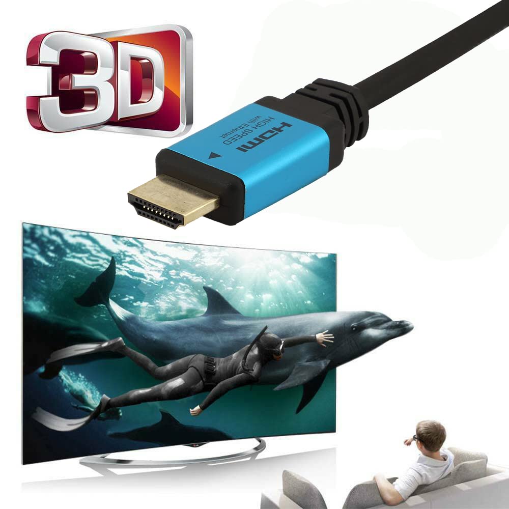 Premium C&E Ultra HDMI Cable 15ft (Blue) - 4K@60Hz, 3D, 18Gbps High Speed with Ethernet - HDMI 2.0 Certified for TV, Gaming, Home Theater & Streaming Devices - Perfect for PS5, Xbox, Roku, Apple TV & Projectors