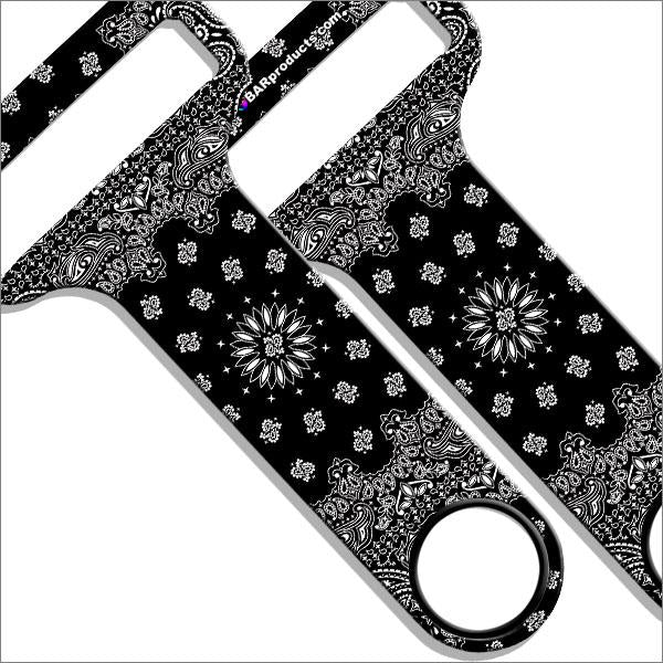 Black and White Bandana Kolorcoat™ HAMMERHEAD™ Bottle Opener - Durable Stainless Steel Keychain for Beer, Soda & Outdoor Adventures - Perfect for Camping, BBQs, Parties & Everyday Carry