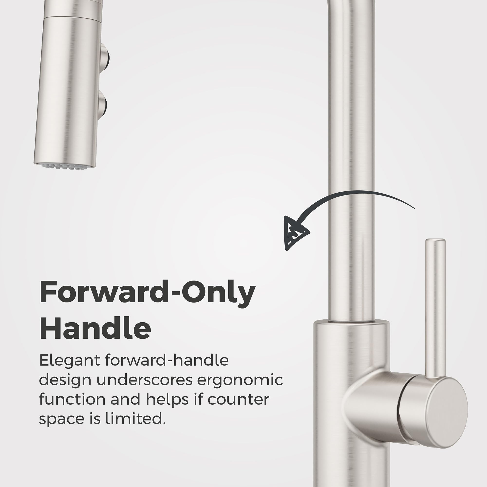 Pfister Zanna Single Handle High Arc Kitchen Faucet with Pull Down Sprayer & Soap Dispenser - Spot Defense Stainless Steel Finish (Model F5297ZNRGS) - Perfect for Modern Kitchens, Dishwashing & Food Prep
