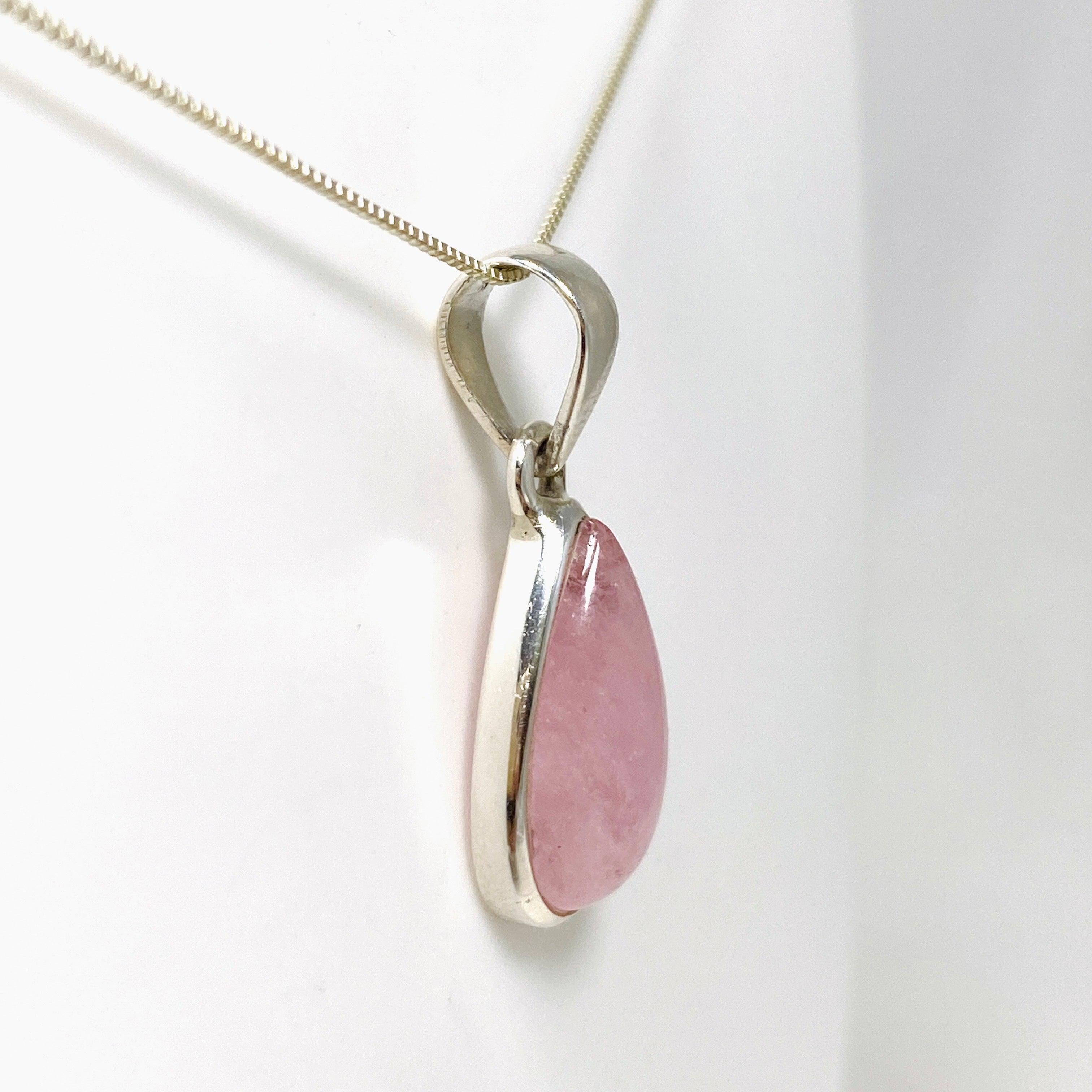 Morganite Teardrop Pendant Necklace - 14K Rose Gold Gemstone Jewelry for Women - Perfect for Valentine's Day, Anniversary & Special Occasion Gifts