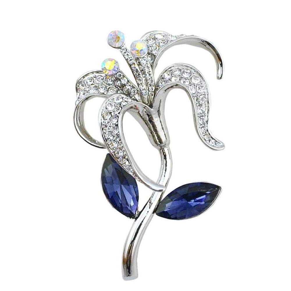 Elegant Silver Crystal Flower Brooch Pins for Women - Vintage Scarf Clips, Hijab Pins & Hat Accessories - Perfect for Weddings, Parties & Everyday Fashion