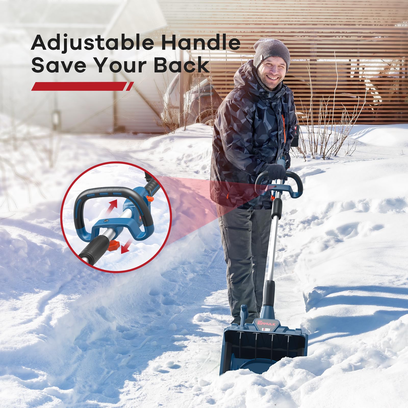 40V Cordless Electric Snow Shovel - 13-Inch Battery Powered Snow Blower with Directional Plate & Adjustable Handle (Includes 2x20V Batteries & Fast Charger) - Perfect for Driveways, Sidewalks & Winter Storm Cleanup