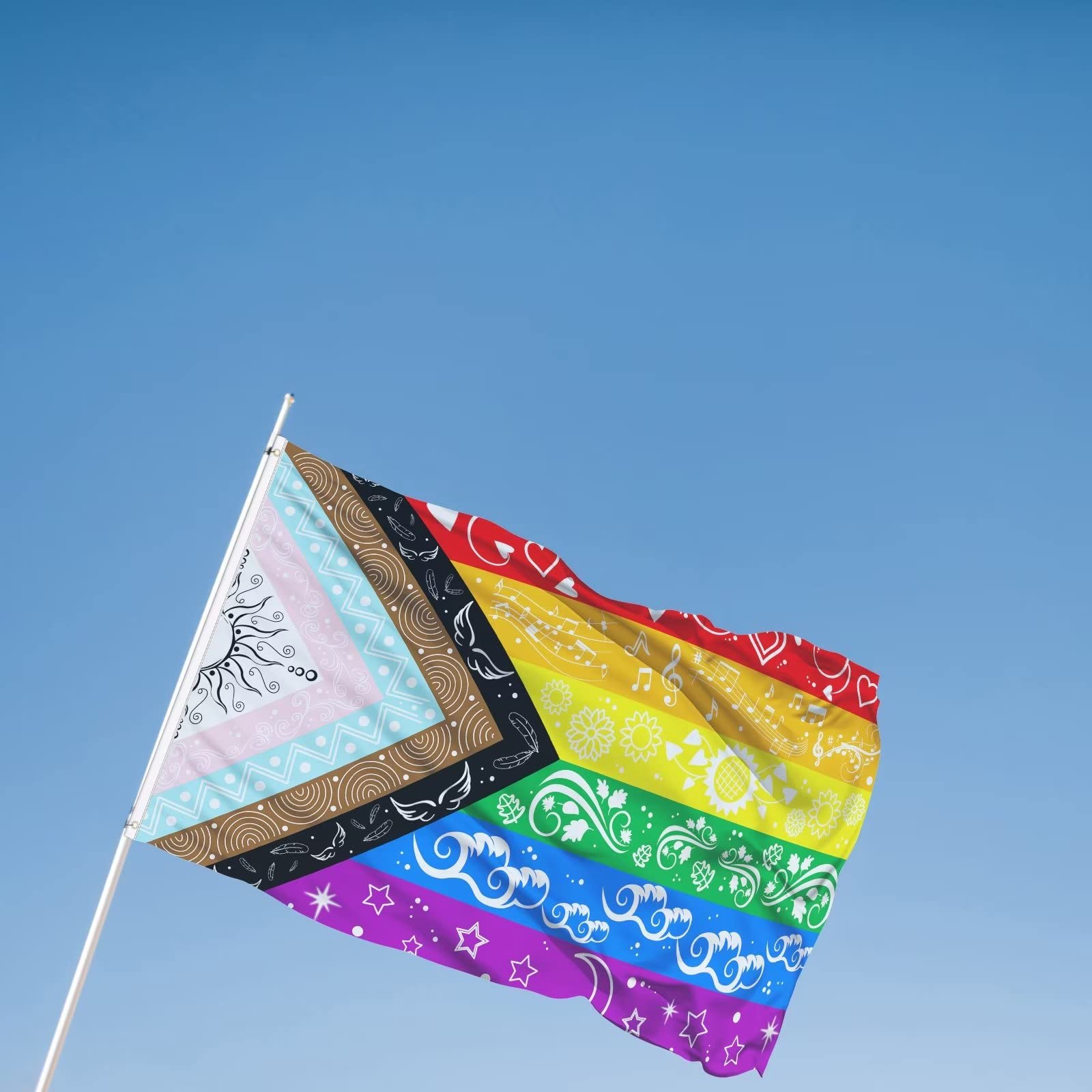 LGBTQ Pride Flag - 12x18 Inch Double Sided Bisexual Gay Transgender Inclusive Progress Rainbow Garden Yard Flag with Original Cute Print Design | Perfect for Pride Month, LGBTQ+ Events, Home & Yard Decor