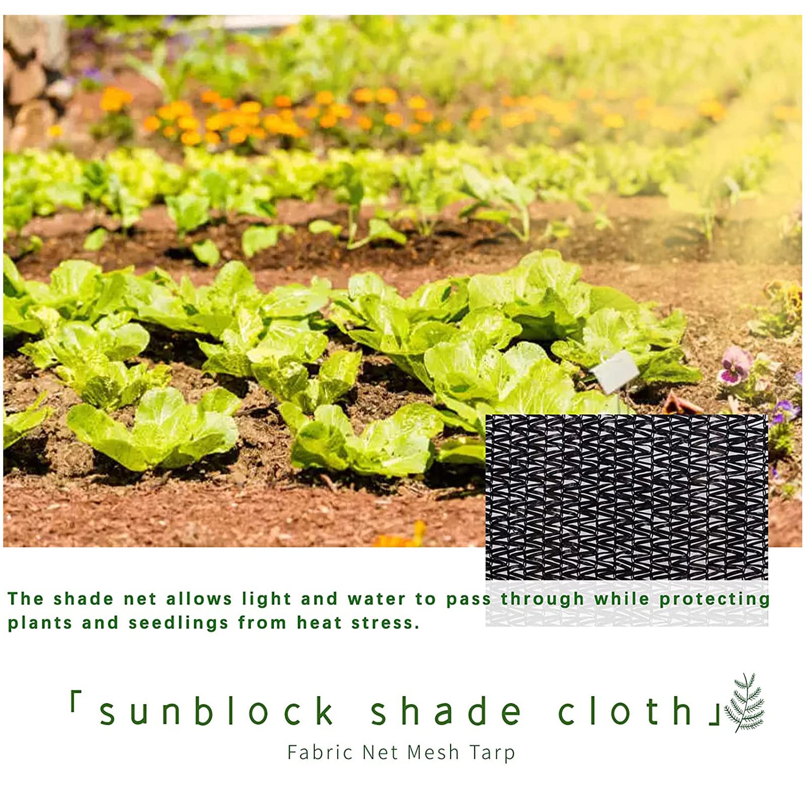 16x23 ft 70% Sunblock Shade Cloth - UV Resistant Garden Mesh Tarp for Plant Cover, Greenhouse, Barn & Kennel Protection - Ideal for Flowers, Vegetables & Outdoor Plants - Perfect for Patio, Backyard and Gardening Use