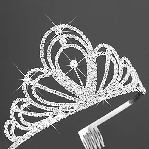 Sparkling Rhinestone Crystal Tiara Crown for Weddings, Bridal, Princess, Birthday & Halloween Parties - Elegant Silver Headband | Perfect for Brides, Pageants, Costumes & Special Occasions