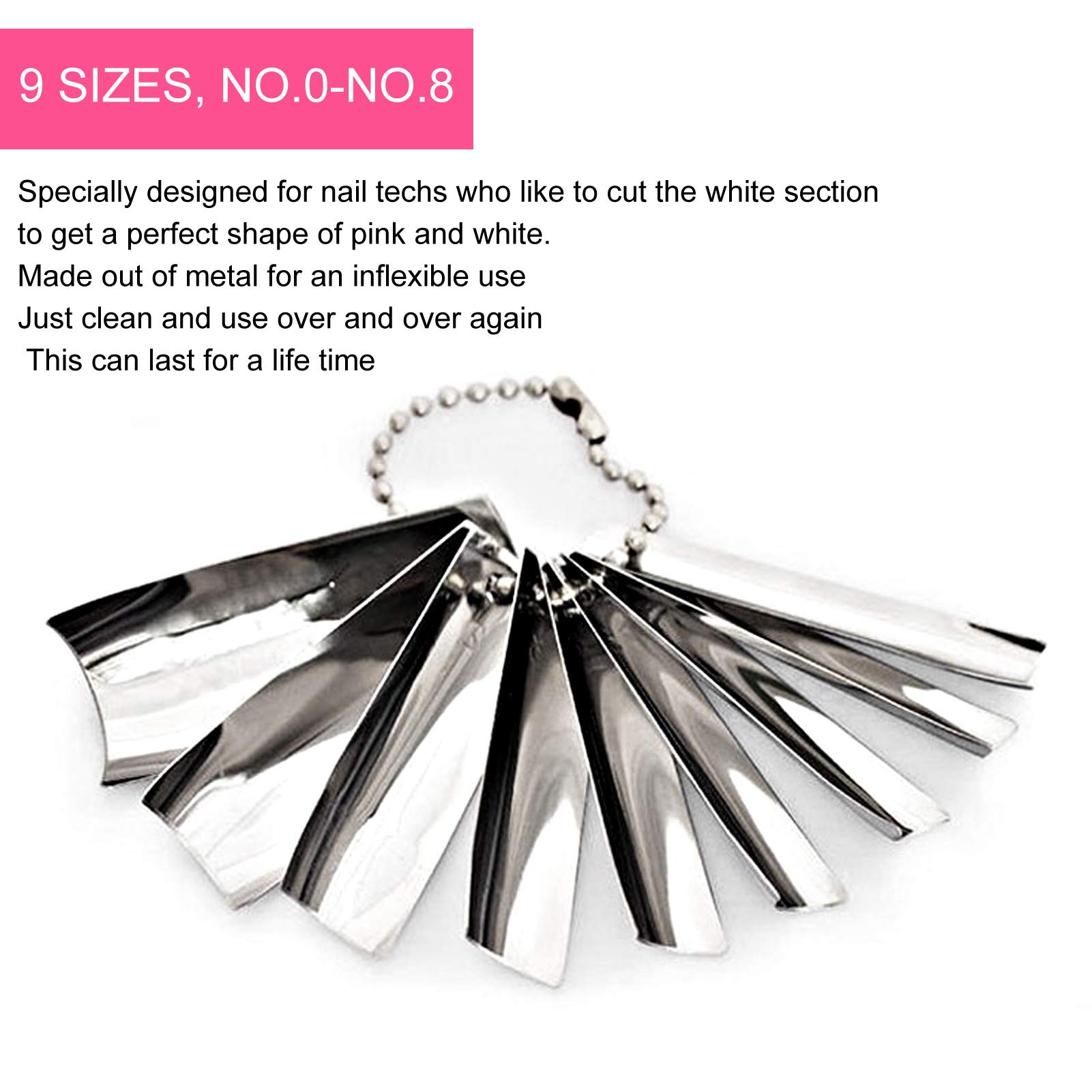 Premium 18-Piece French Manicure Nail Cutter Kit with 9 Sizes C-Shape Tips - Professional Nail Trimmer Tools for Salon & Home Manicure - Perfect for Gel, Acrylic & Natural Nails