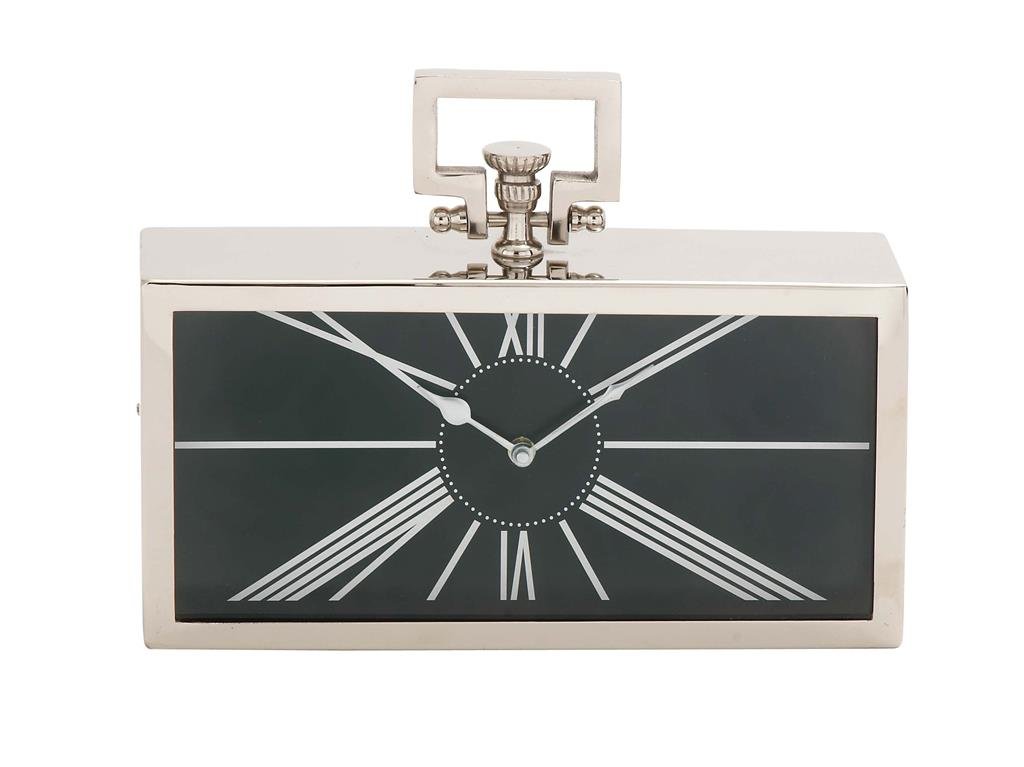 Deco 79 Modern Metal Table Clock - 12 x 9 Inches - Elegant Home & Office Desk Decor - Perfect for Living Room, Bedroom, or Workspace