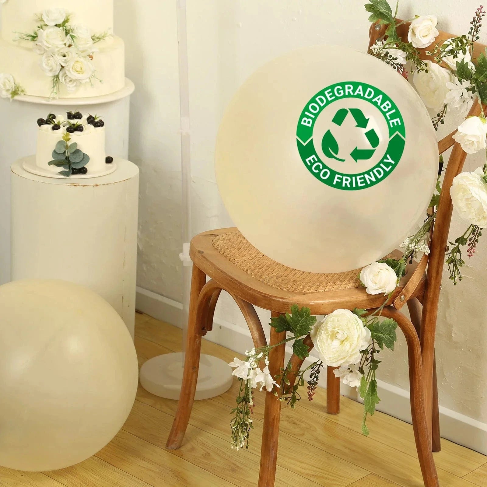5 Pack Shiny Pearl Biodegradable Party Balloons - Eco-Friendly Wedding, Birthday & Baby Shower Decorations for Sustainable Celebrations