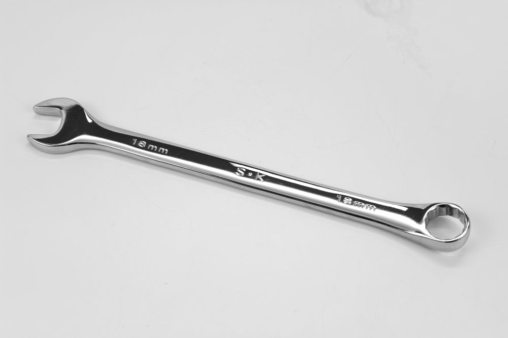 18mm 12-Point Metric Long Combination Chrome Wrench - Professional Grade Tool for Automotive Repair & Industrial Maintenance
