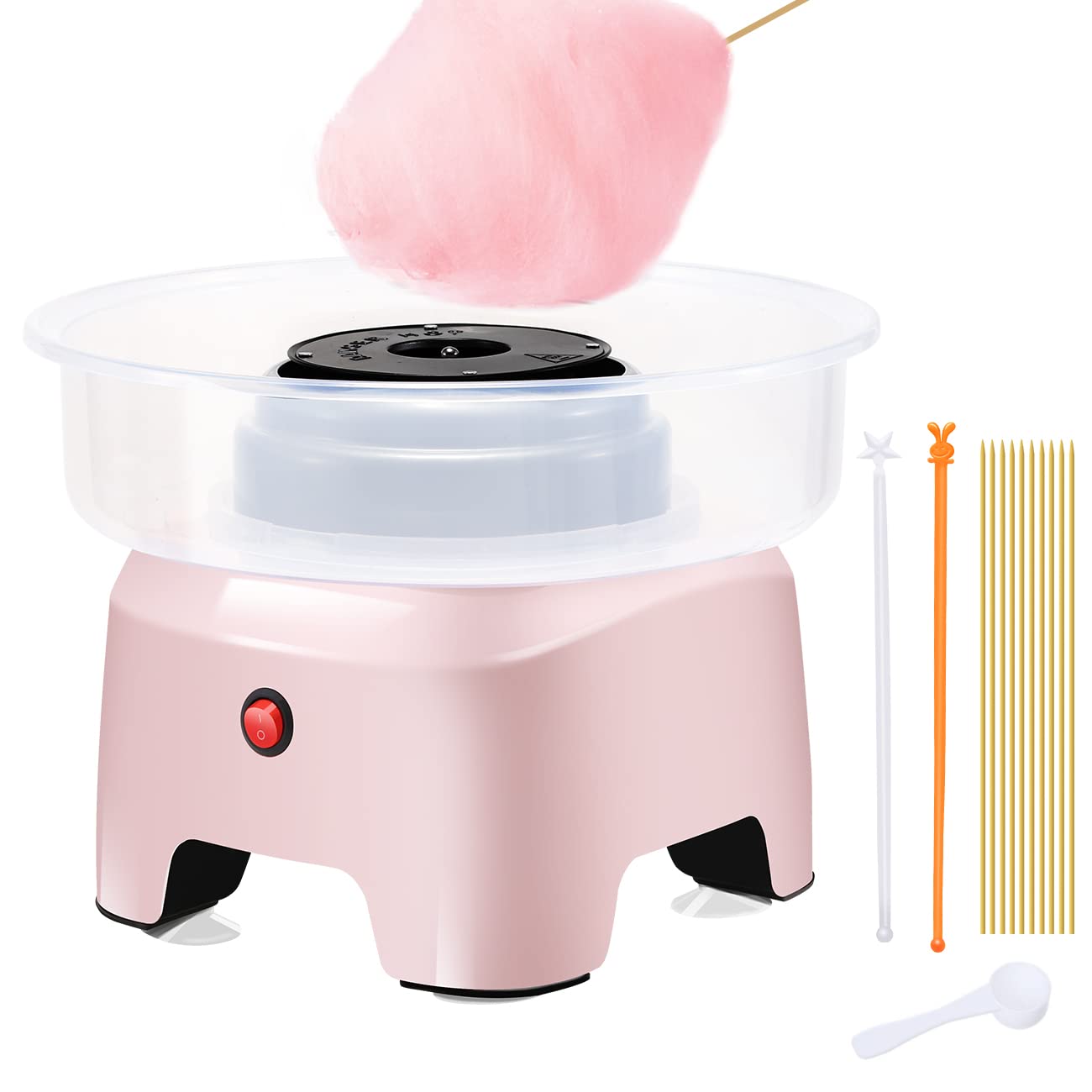 MARIDA Cotton Candy Maker Machine with 2 Recyclable Sticks - Perfect Birthday, Christmas & New Year Gift for Kids - Fun Party Treats for Birthdays, Carnivals & Family Gatherings