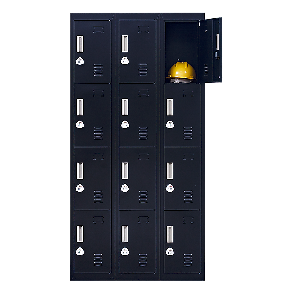 12-Door Locker with 3-Digit Combination Lock for Office, Gym, Shed, School & Home Storage - Secure Organization for Sports Equipment, Work Supplies & Personal Belongings