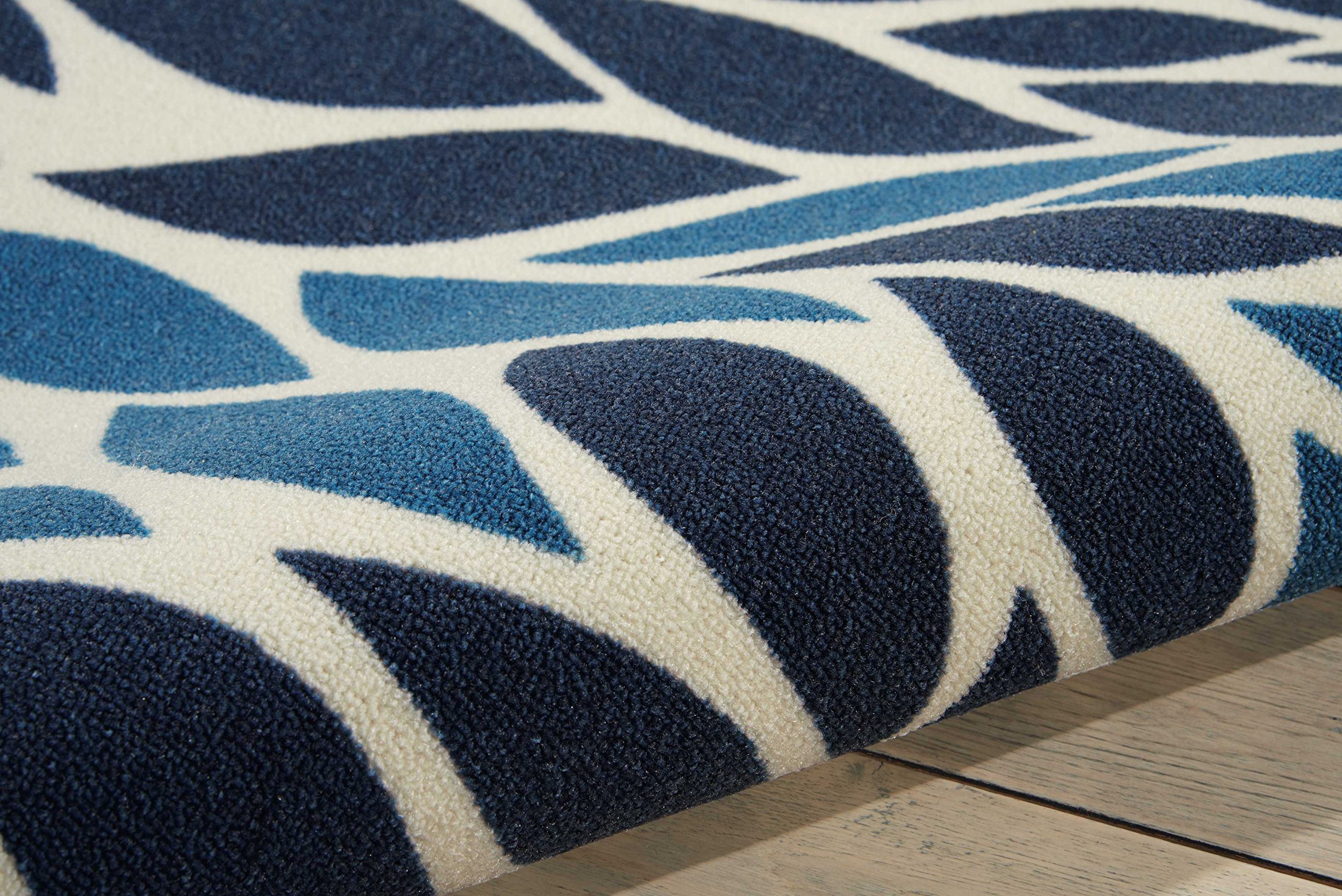 Nourison 10' x 13' Indoor/Outdoor Area Rug - Blue, Easy to Clean, Non-Shedding, Soft & Durable for Bedroom, Living Room, Dining Room, Kitchen - Perfect for Home Decor & Outdoor Patio Use
