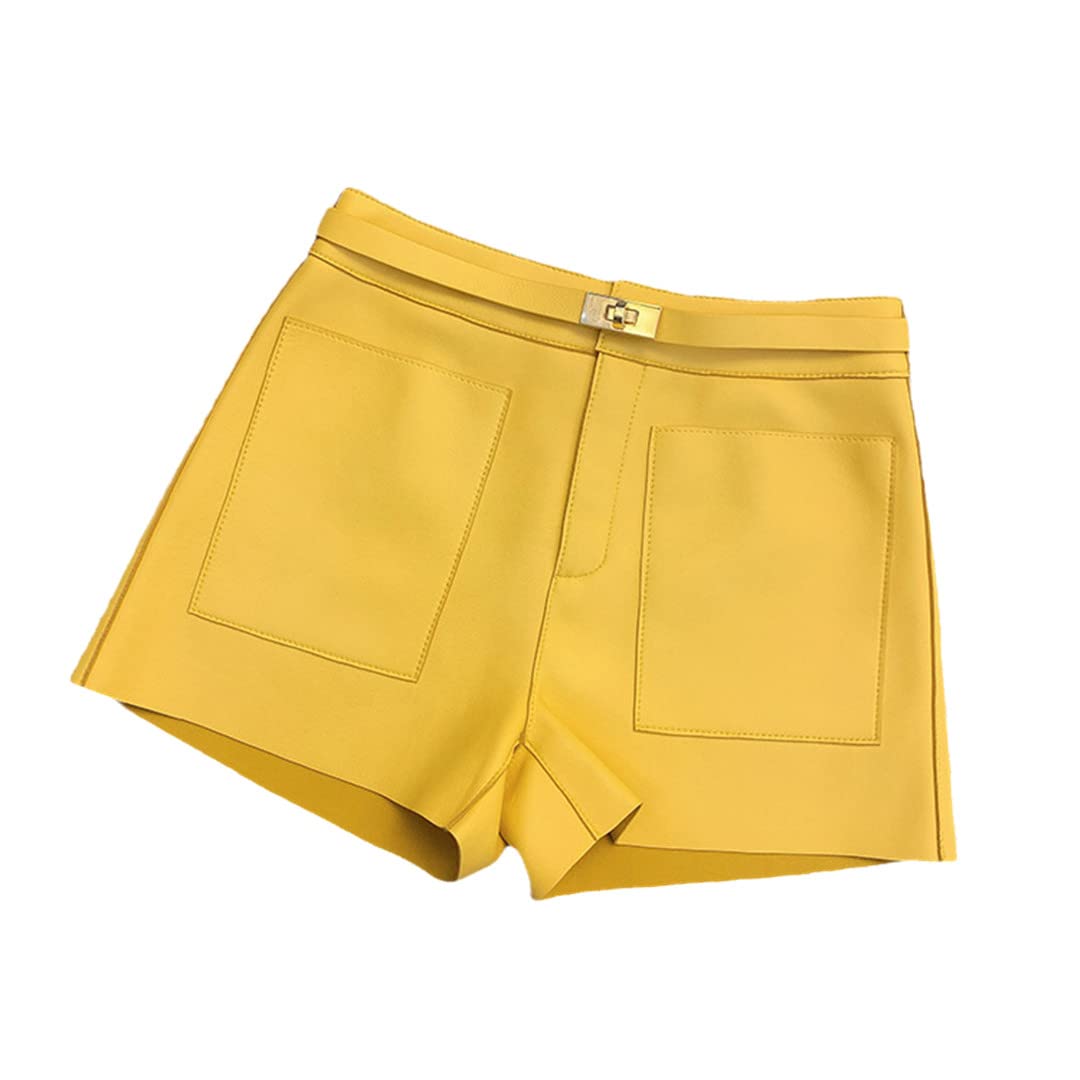 Genuine Sheepskin Leather Shorts for Women - Stylish Motorcycle Riding Shorts - Perfect for Biker Outfits, Casual Wear & Outdoor Adventures
