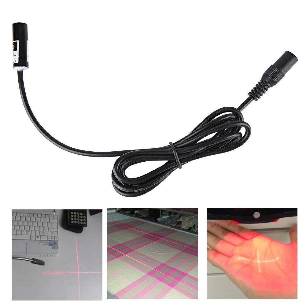 Red Cross Laser Level Head - 650nm Cross Line Red Diode Module with Cable for Construction, Woodworking & DIY Projects