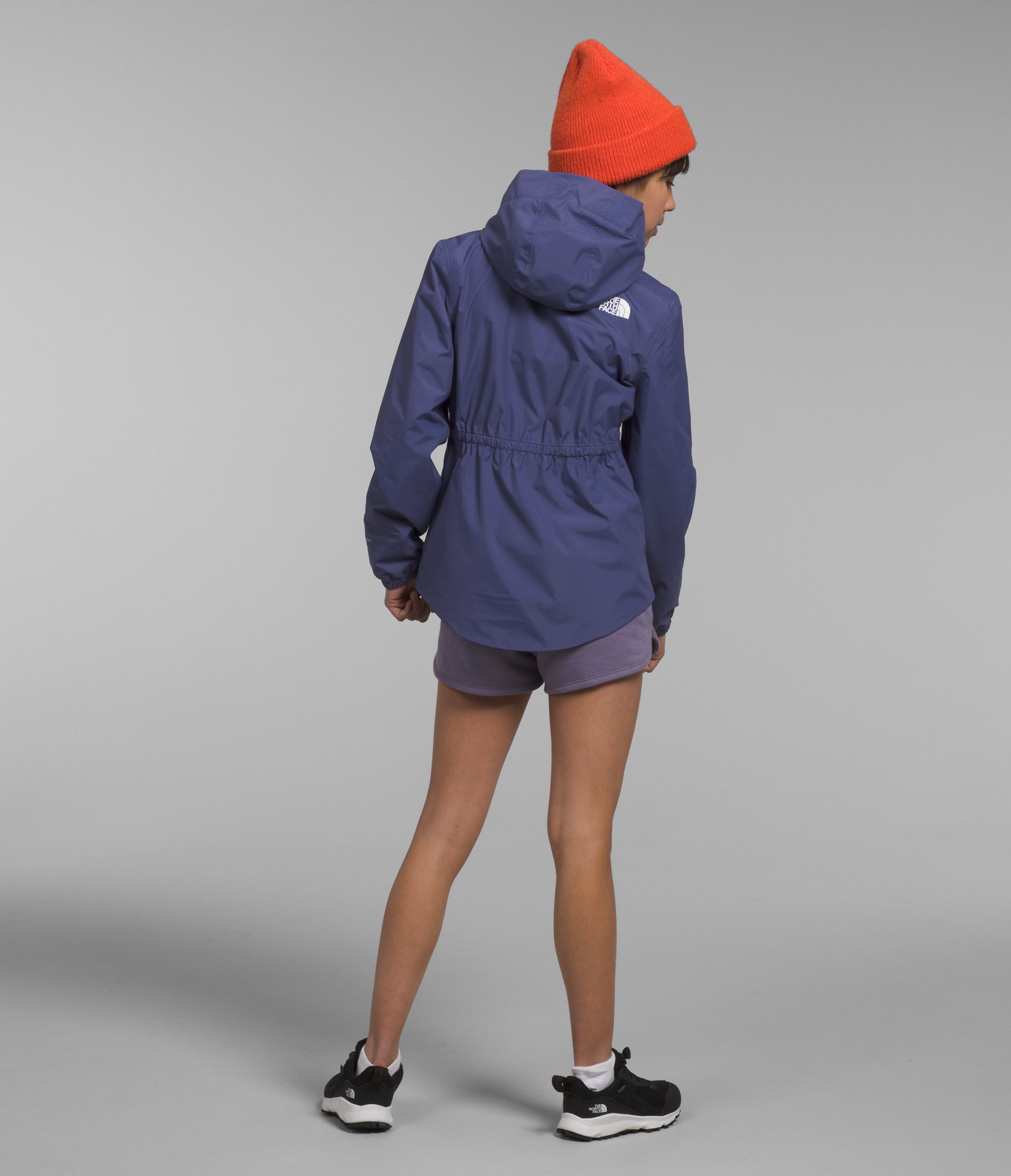 Antora Waterproof Rain Jacket for Girls - Lightweight Windproof Hooded Coat for Outdoor Activities, School & Play - NF0A82TB