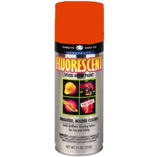 Aervoe Z1419 11 oz. Fluorescent Red Orange Zynolyte High-Visibility Spray Paint - Perfect for Safety Marking, DIY Projects & Outdoor Equipment