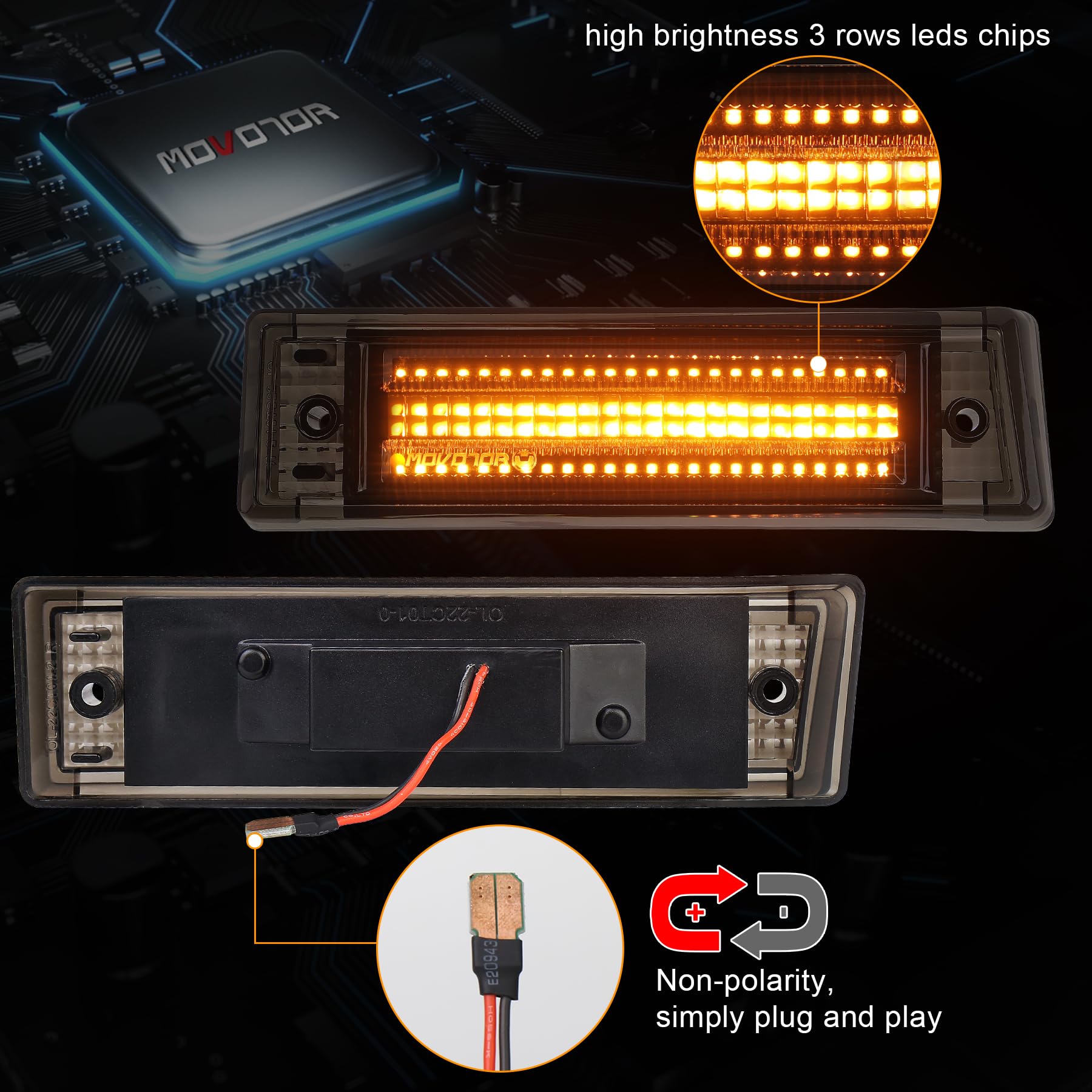LED Side Marker Lights Turn Signal Parking Lights Compatible with Chevy Silverado GMC Sierra - Durable Bright Amber Lights for Enhanced Night Visibility & Safety